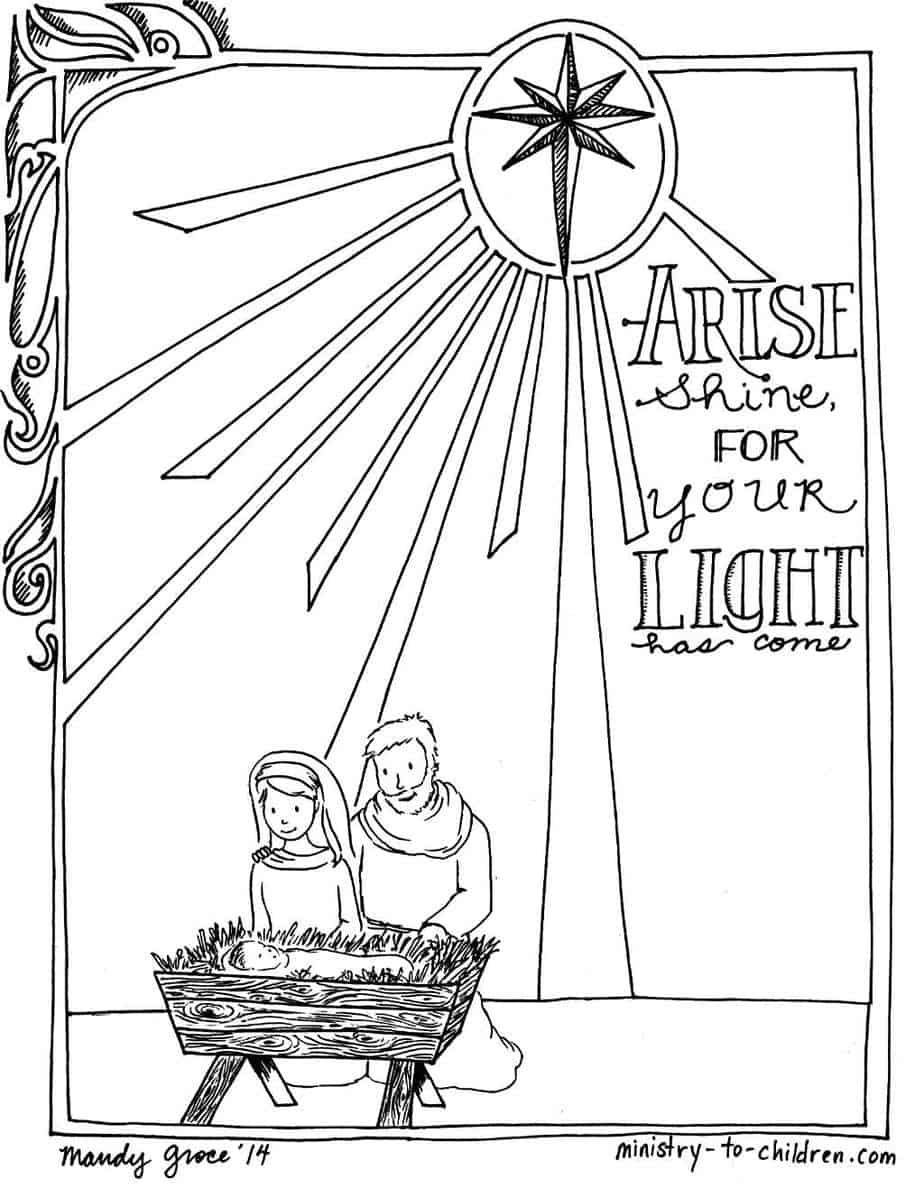 printable christmas nativity coloring pages - ministry to children